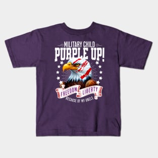 Military Kids - Purple-Up 2023 Holiday - Military Uncle Kids T-Shirt